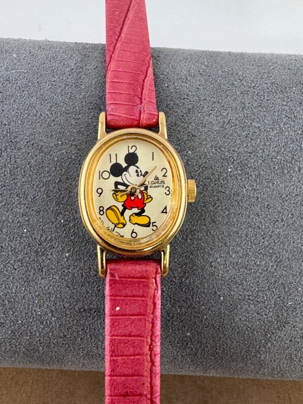 Walt Disney Mickey Mouse Watch by Lorus 8 inch Pink Satin Strap